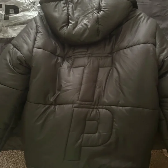 Black Puffer Jacket with Logo - Picture 3 of 10